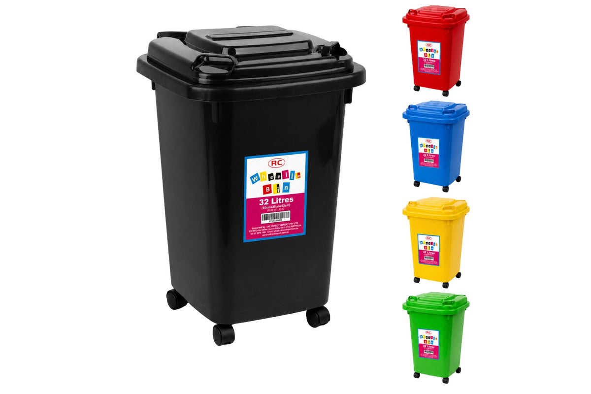 Wheelie Bin 32L 5 Asstd