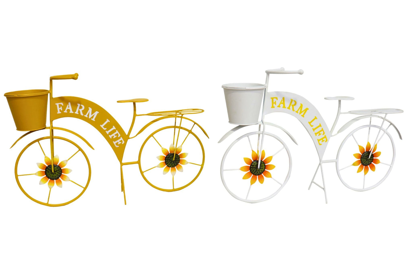 Metal Garden Bicycle w/Pot 61cm 2 Asstd