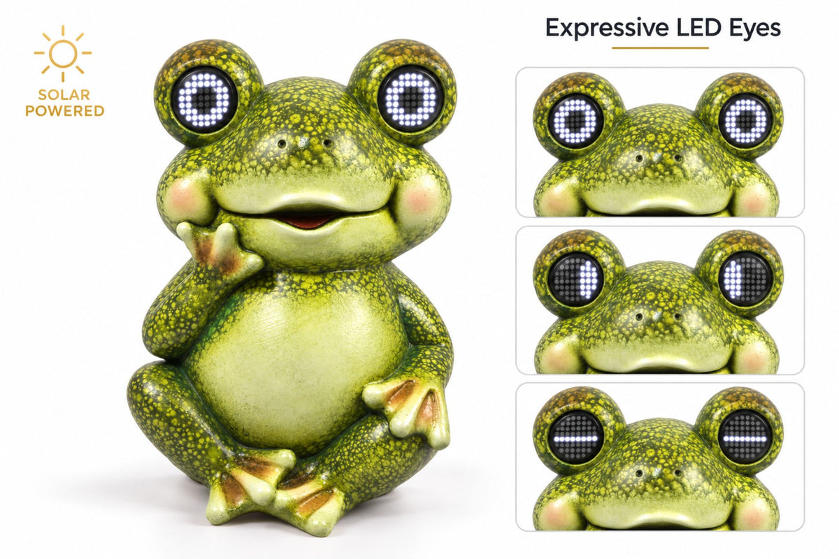 Polyresin Frog w/Solar Animated Eyes 25cm
