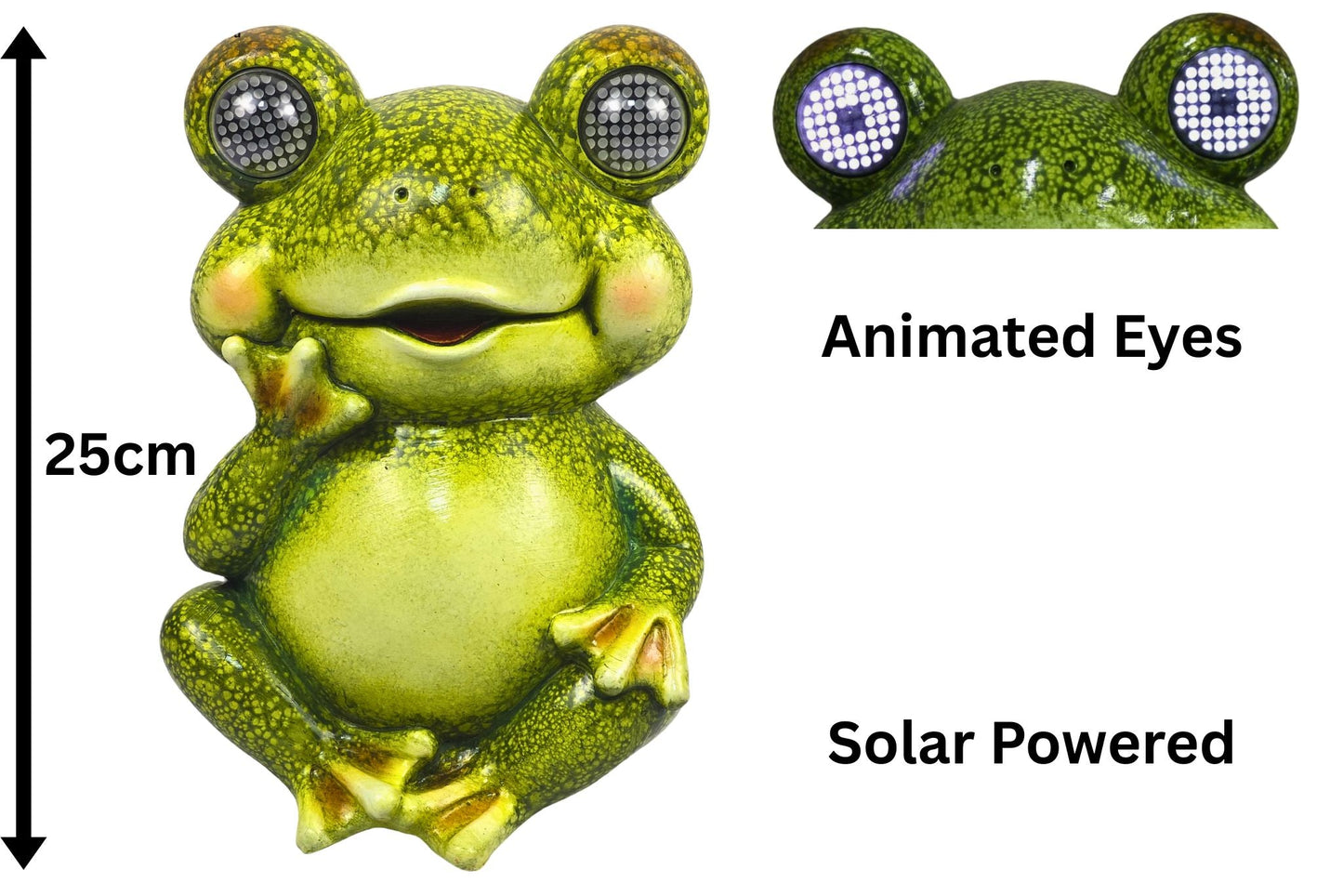 Polyresin Frog w/Solar Animated Eyes 25cm