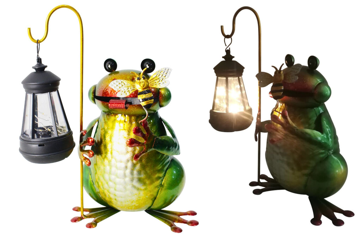 Metal Decoration Frog w/Solar 21.5x29.5cm