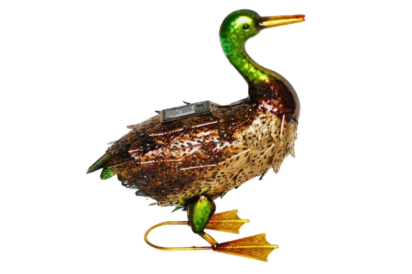 Metal Decoration Duck w/Solar 35.5x36.5cm
