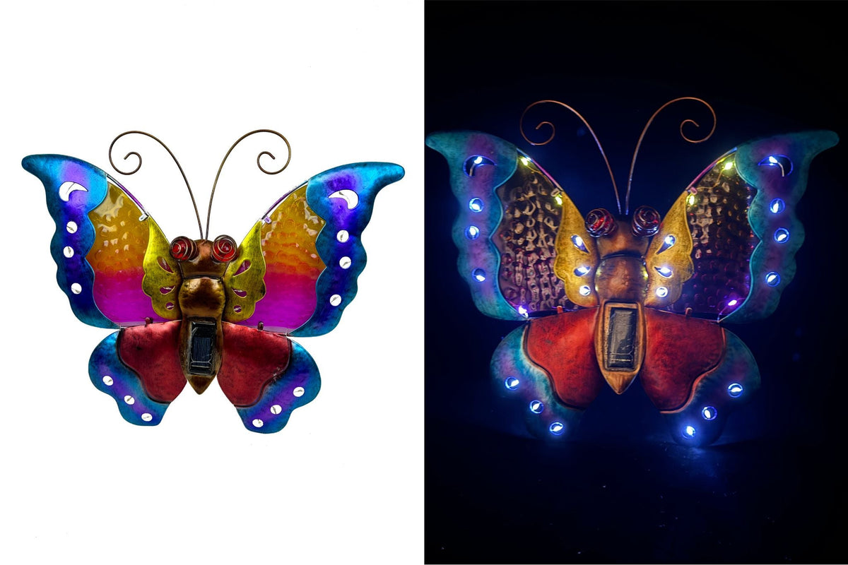Wall Hanging Butterfly w/Solar Lights 38x35cm