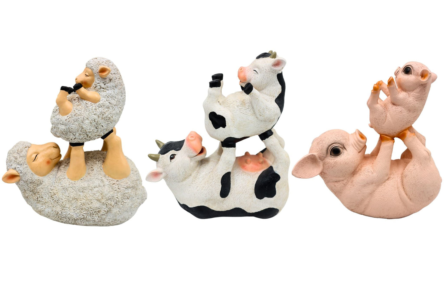 Resin Decor Statues Farm Animals 24cm 3 Asstd