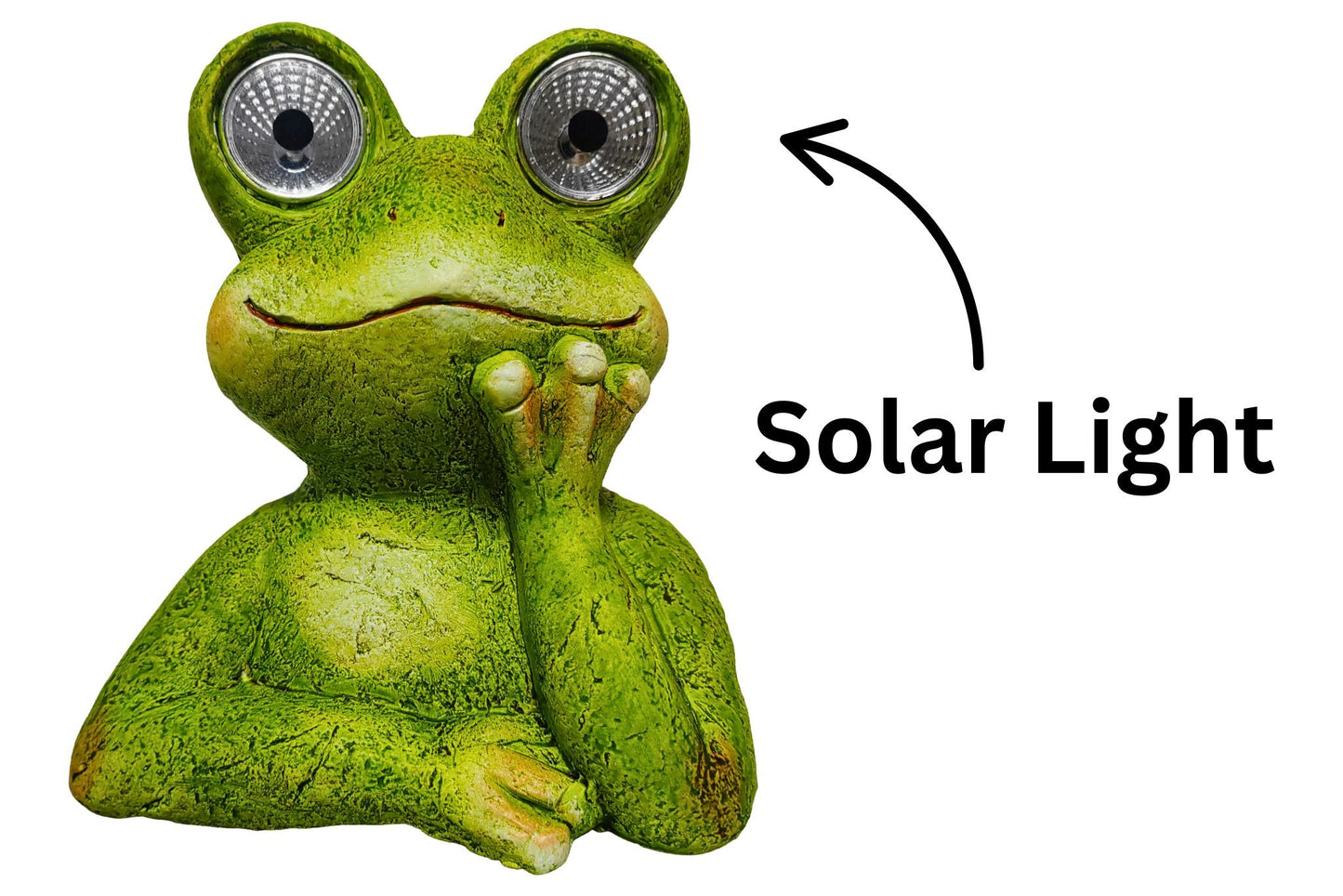 Ceramic Frog Decoration Solar 16x17cm