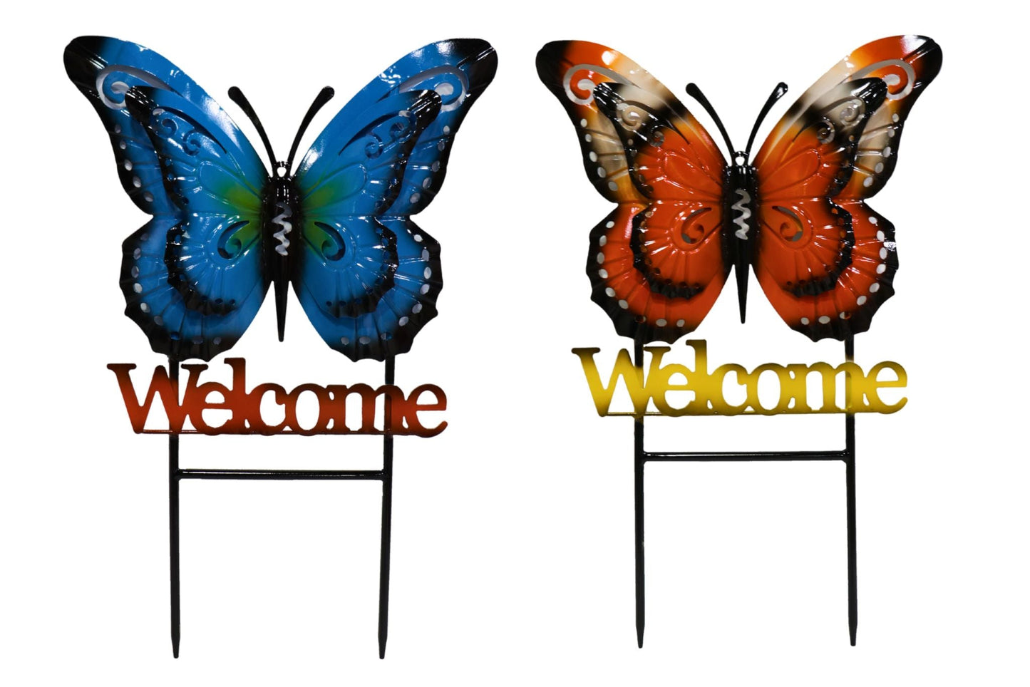 Welcome Butterfly Garden Stake 51cm 2 Asstd