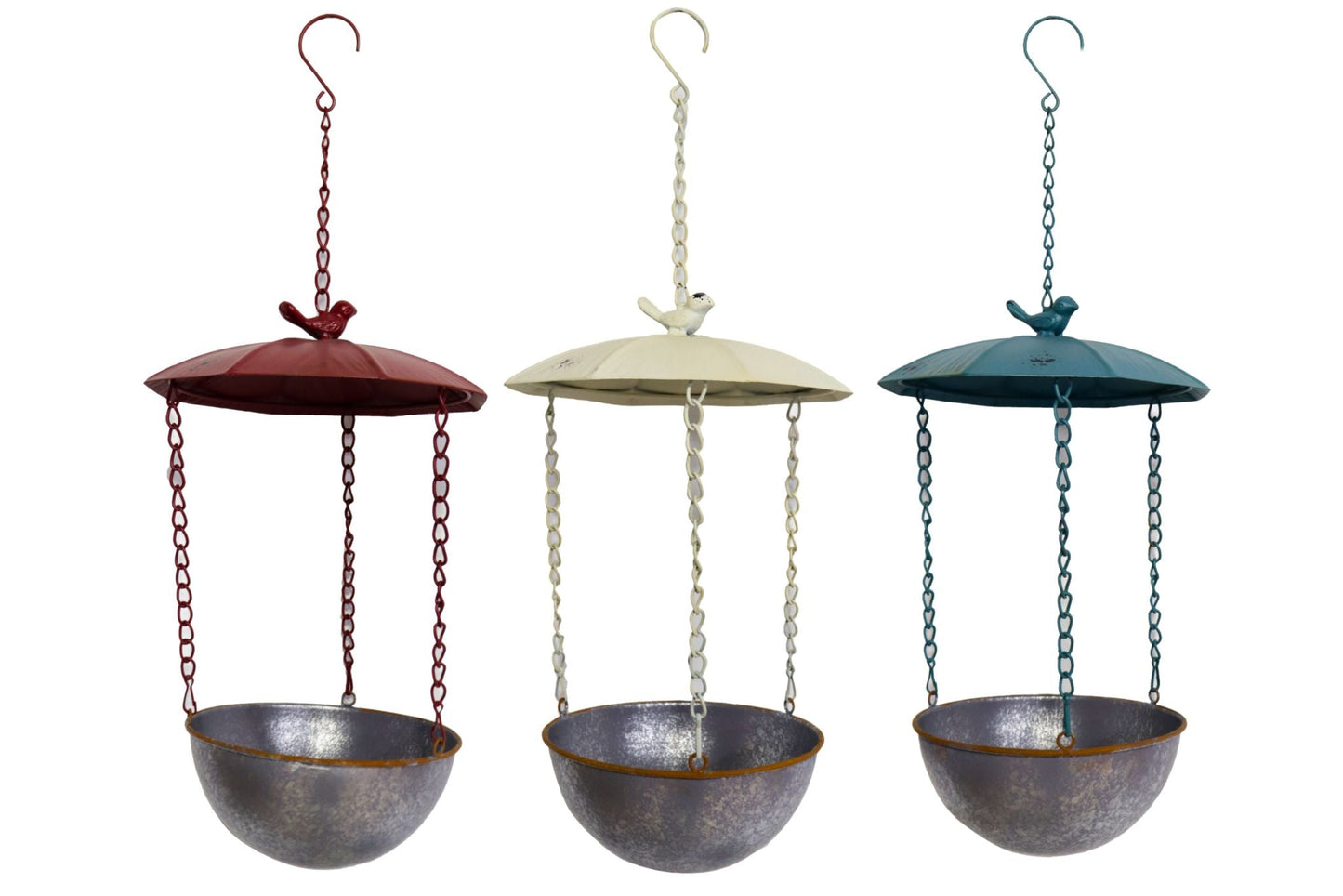 Metal Hanging Bird Feeder 56cm 3 Asstd