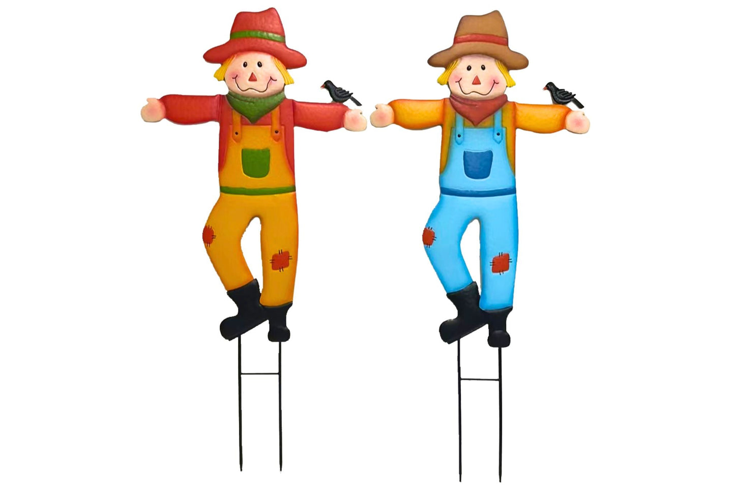 Metal Scarecrow Garden Stake 119cm 2 Asstd
