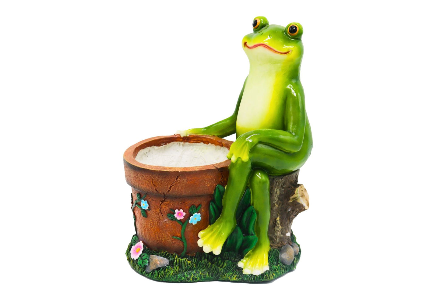 Resin Flowerpot Frog 34x27cm
