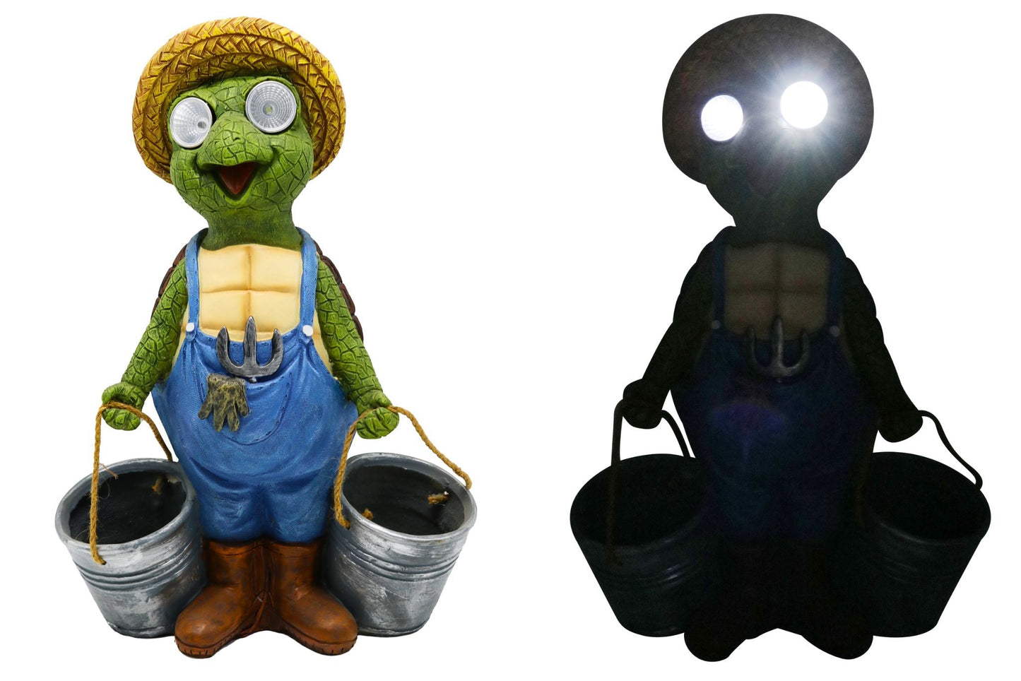 Resin Flowerpot Solar Turtle 46x31cm