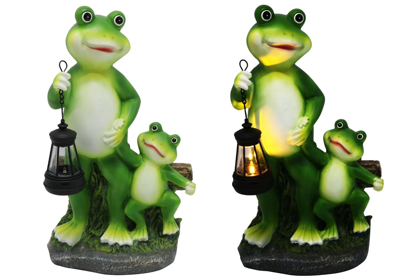 Resin Statue Frog w/Solar Light 29x18cm