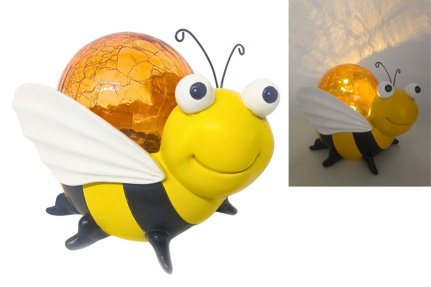 Resin Solar Bee 17x13cm