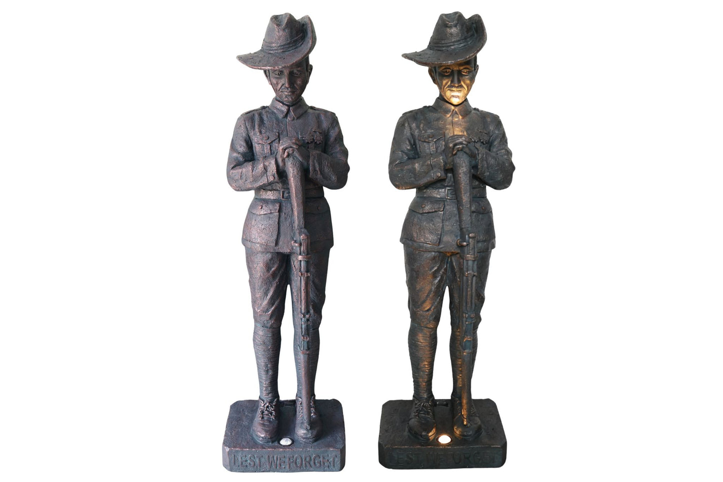 Anzac Soldier Statue Standing w/2x Solar Lights 170cm