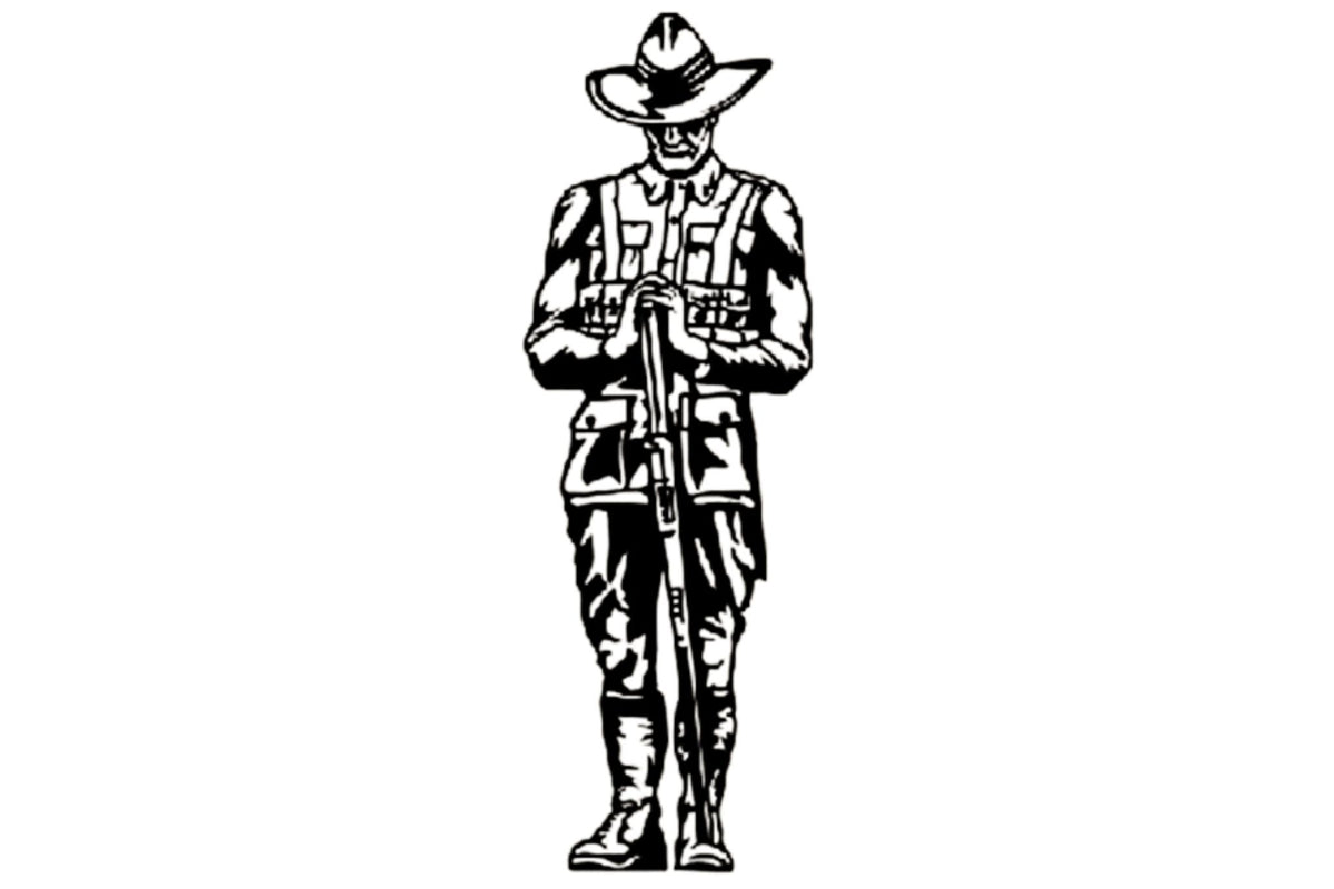Anzac Metal Wall Art Soldier Silhouette 90x30.5cm