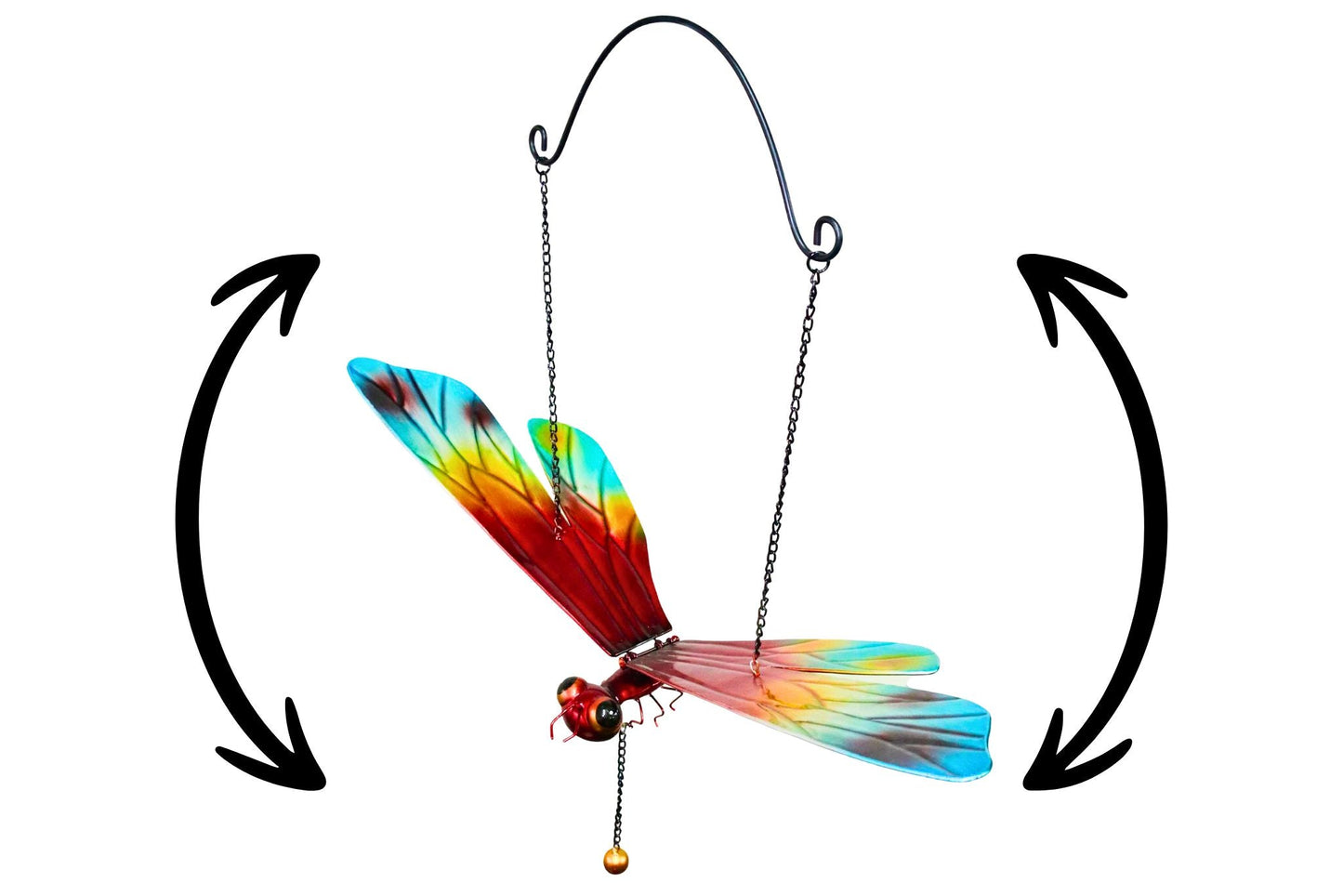 Metal Hanging Dragonfly Flapping Wings 78cm