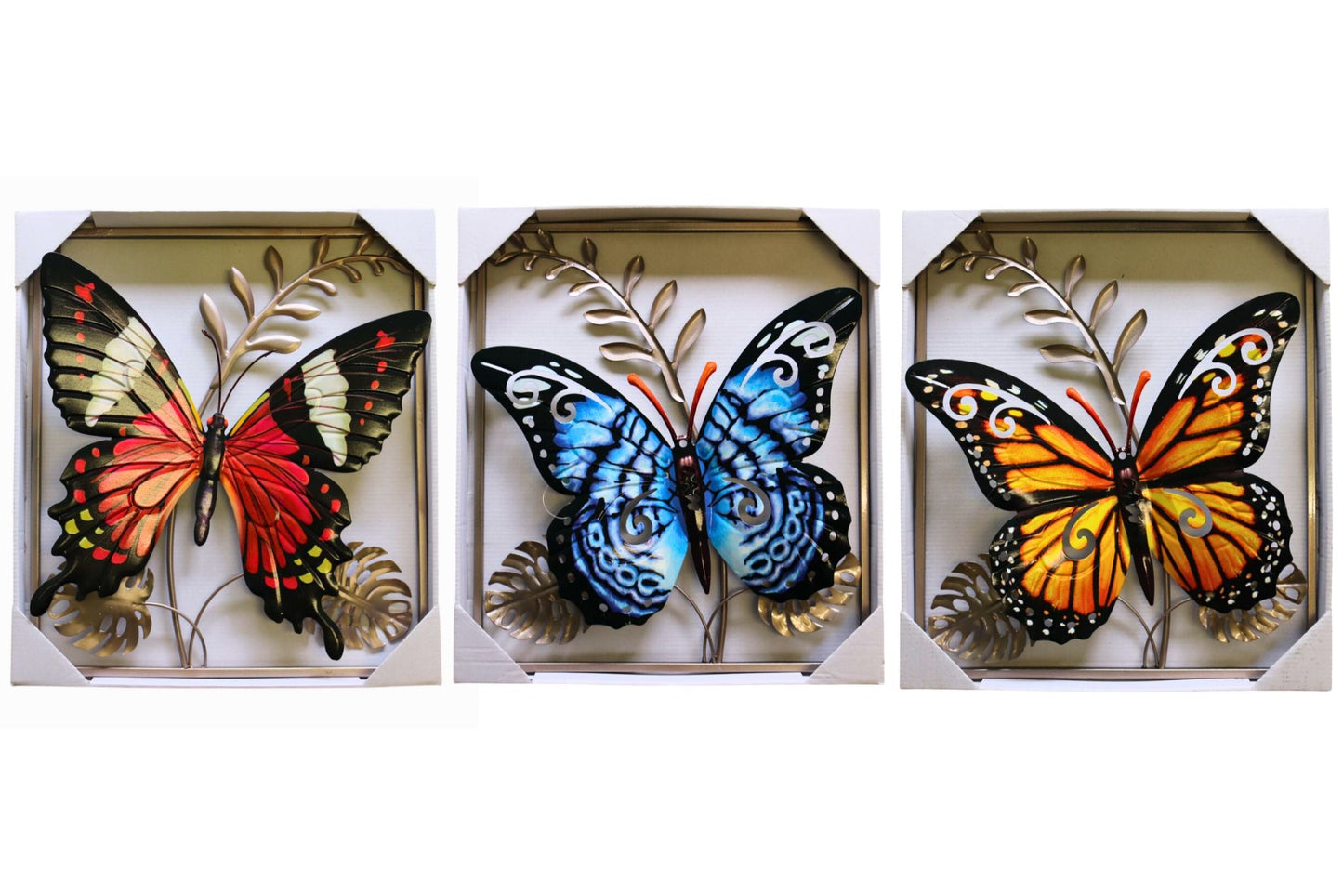 Wall Plaque Butterfly 41x36cm 3 Asstd