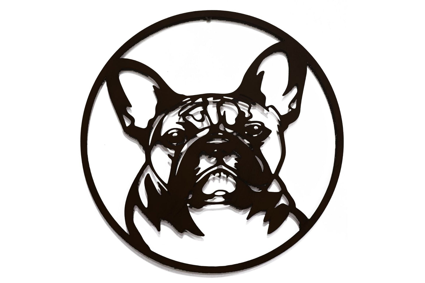 Metal Wall Art Dog 40cm Round