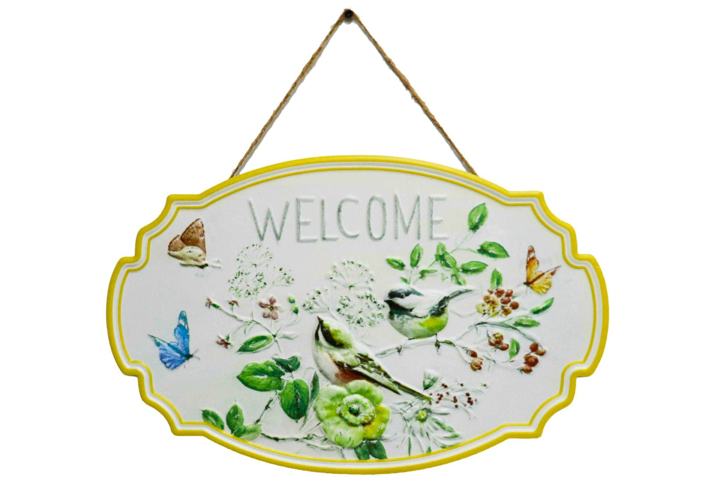 Metal Wecome Hanging Oval Sign 42x27cm