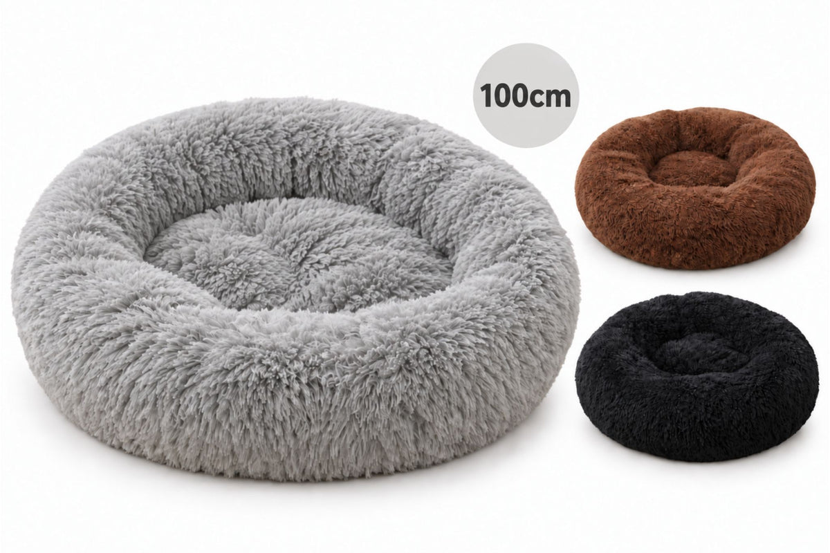 Long Plush Pet Bed 100cm 3 Asstd