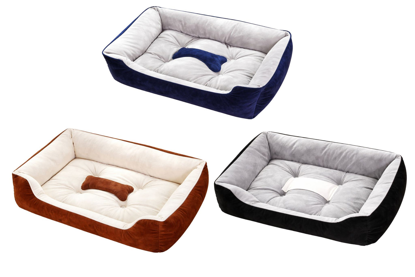 Soft Suede Bed 50x40x15cm 3 Asstd