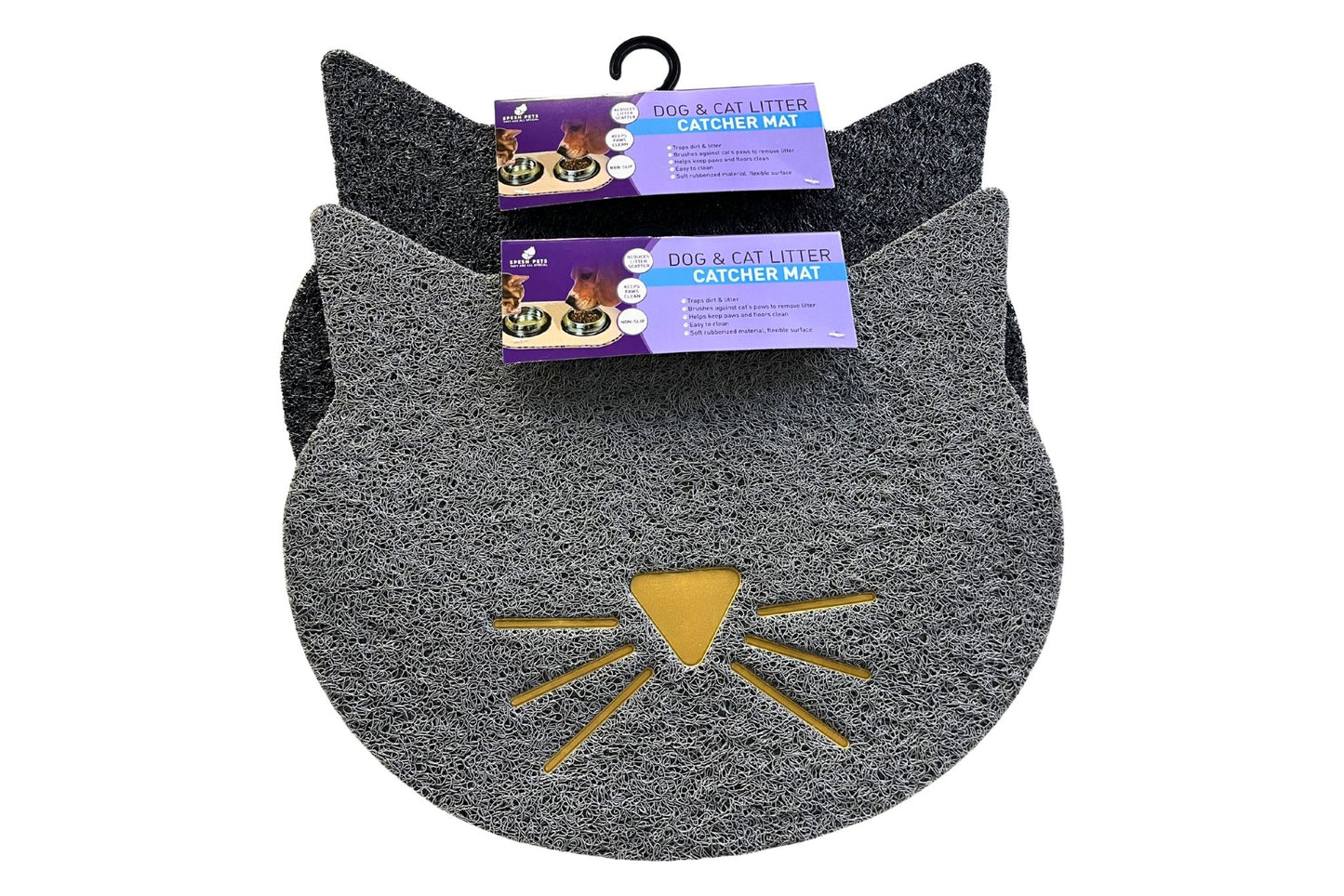 PVC Cat Head Pet Mat 43x37cm 2 Asstd