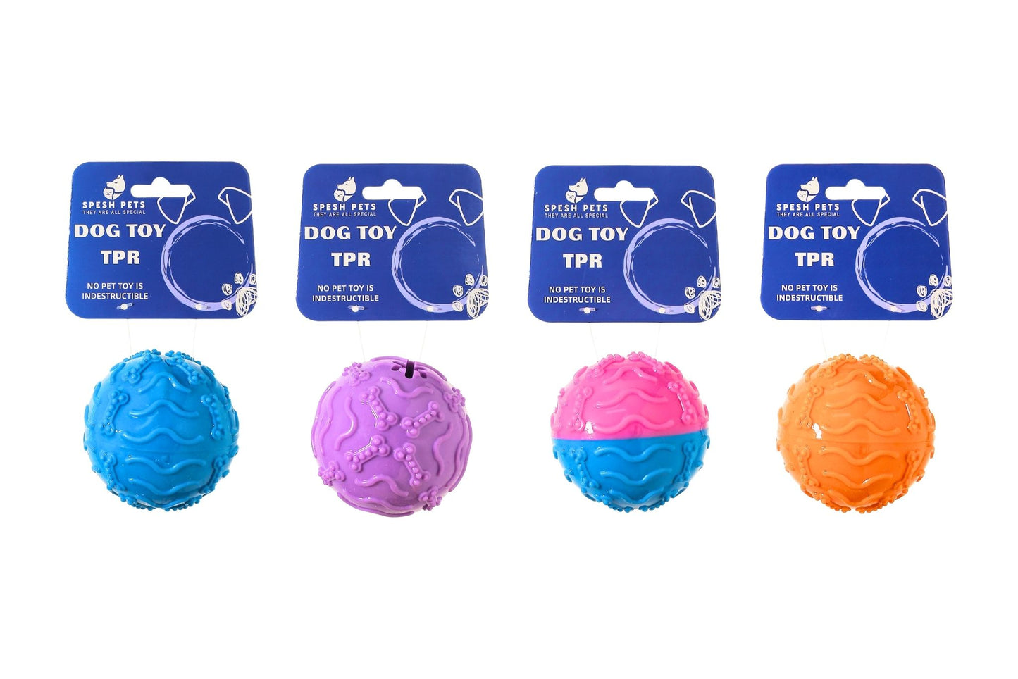 Dog Toy TPR Ball 8.5cm 100g 4 Asstd