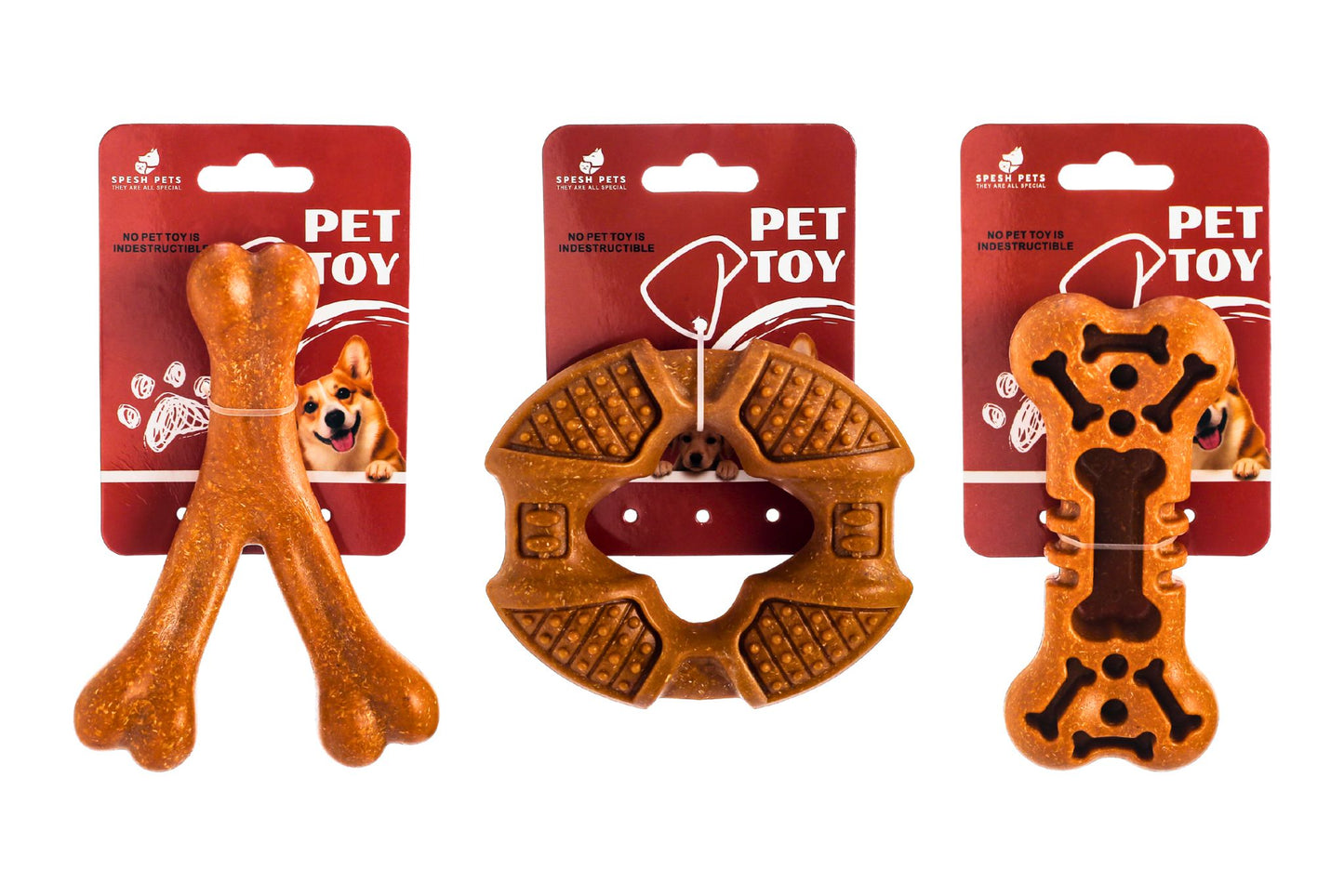 Dog Toy Wood Fibre 3 Asstd