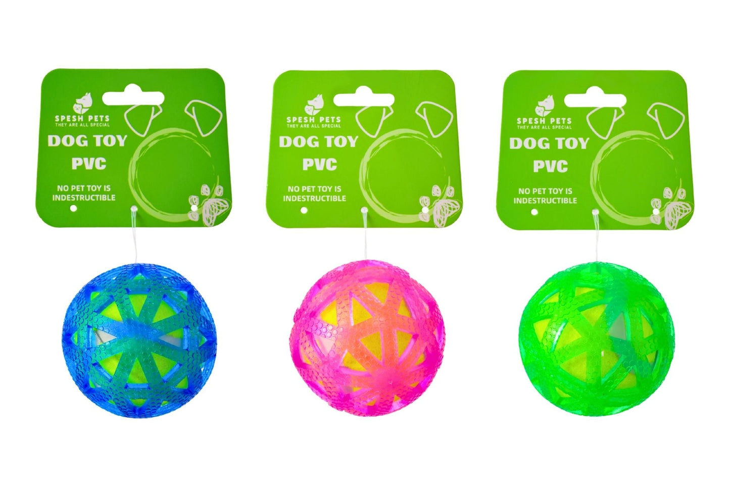 Dog Toy PVC 7.5cm 102g 3 Asstd
