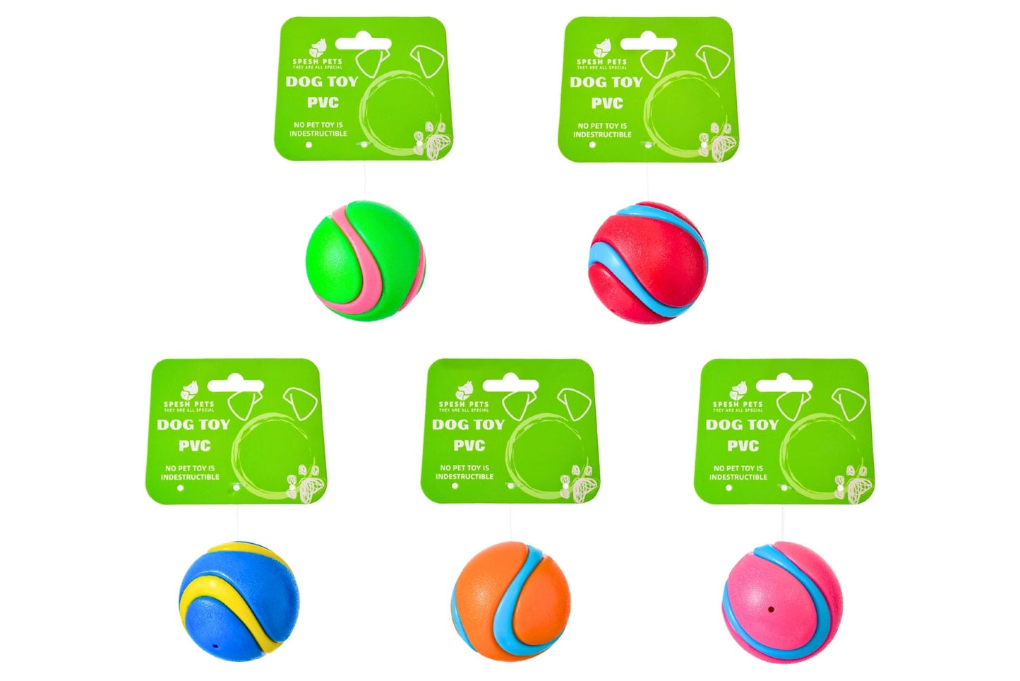 Dog Toy PVC 6.5cm 56g 5 Asstd