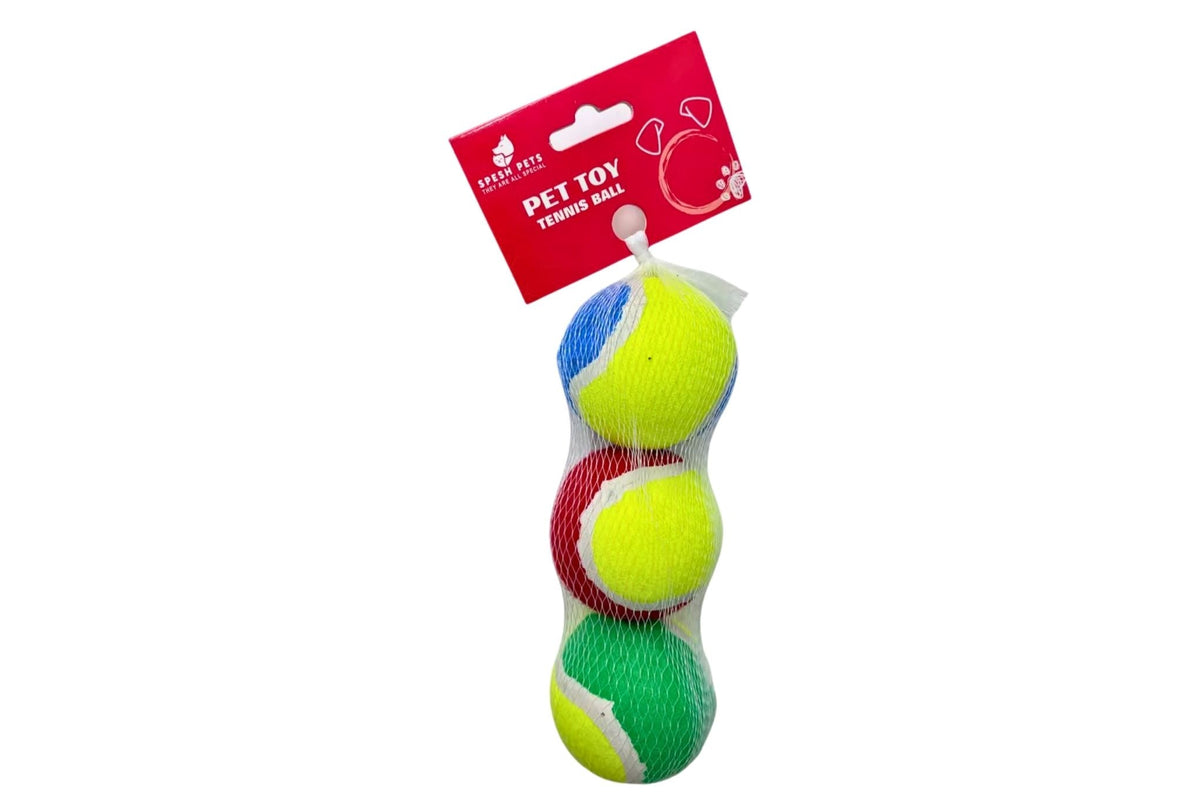 Pet Toy Tennis Ball 6cm Pk3
