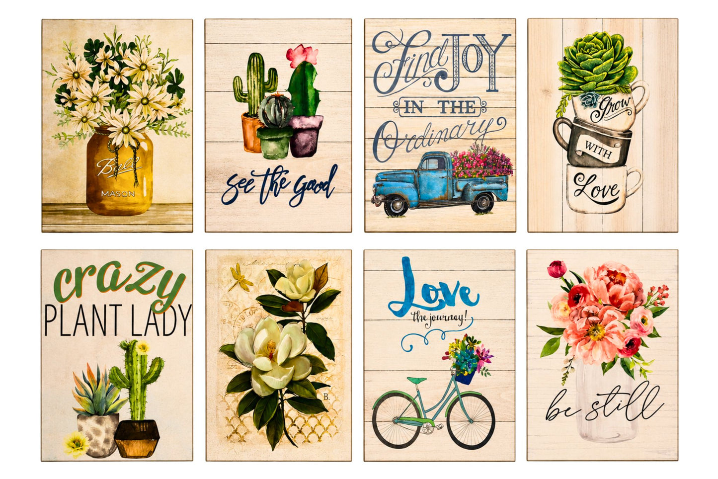 Wall Art Painting MDF 24x32cm 8 Asstd