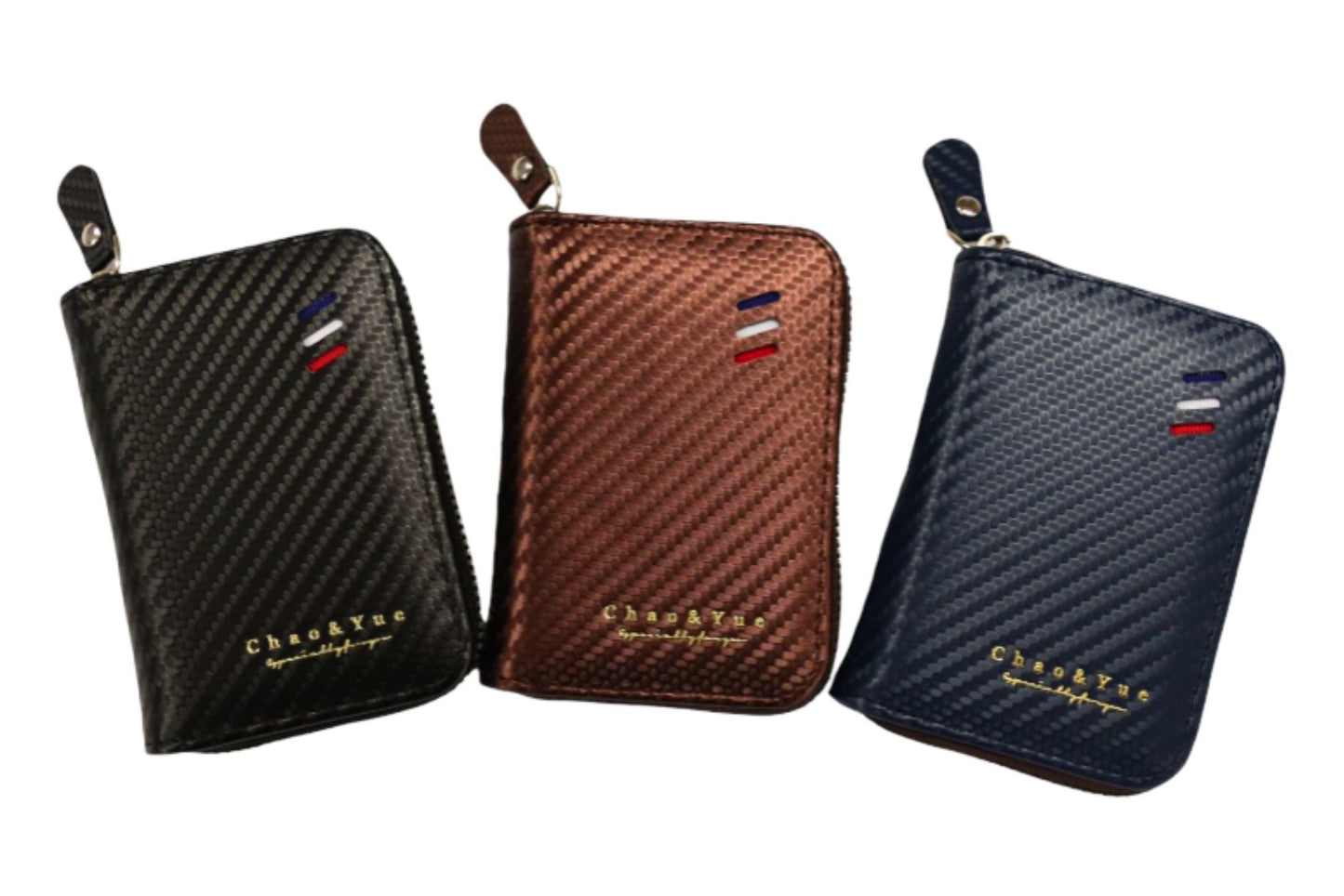Men's Zip Wallet 10.5x7.5cm 3 Asstd