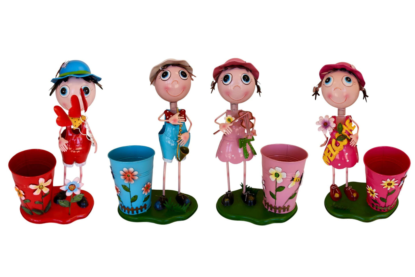 Doll Metal Flowerpot 42x24cm 4 Asstd