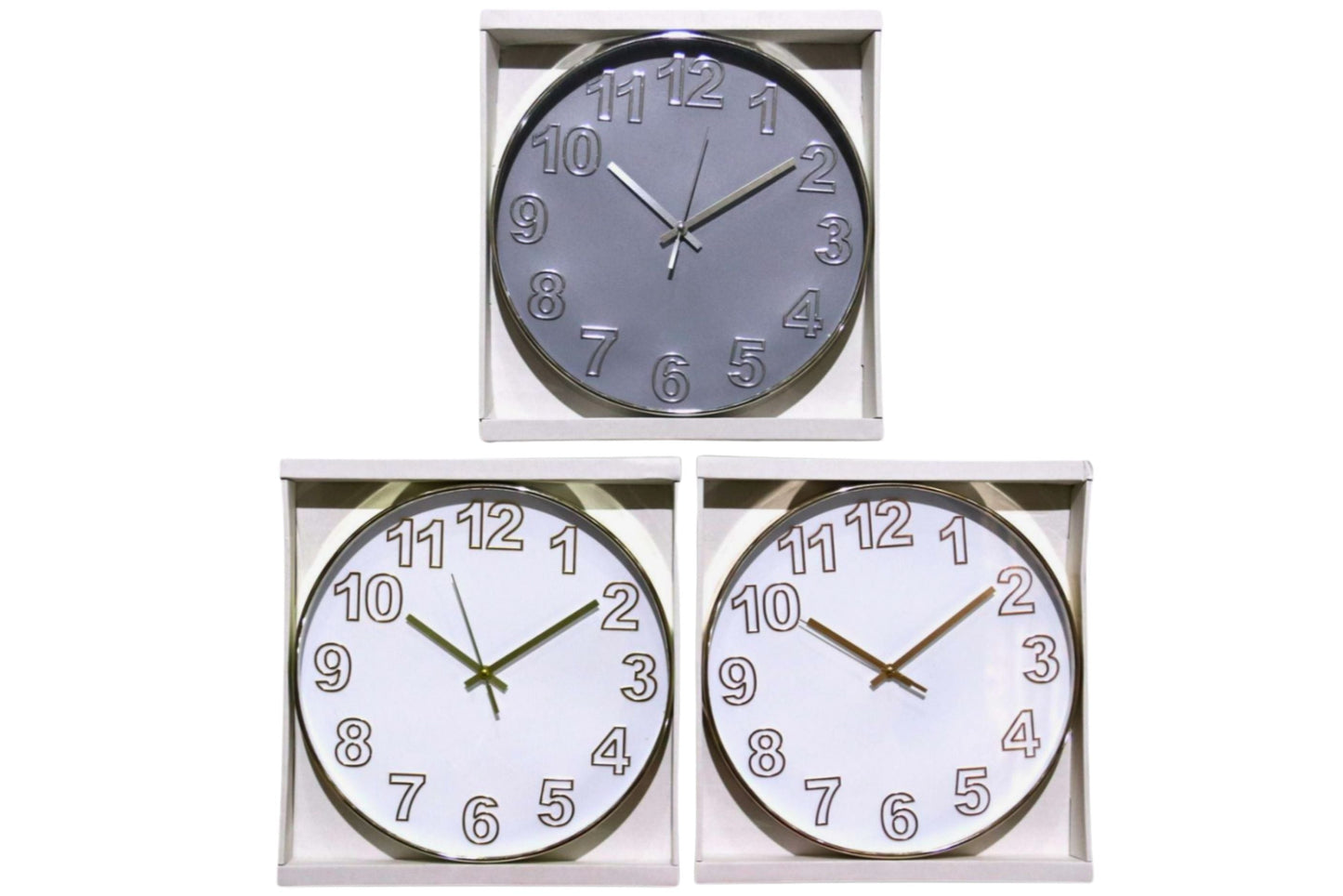 Clock Wall 36cm 4 Asstd