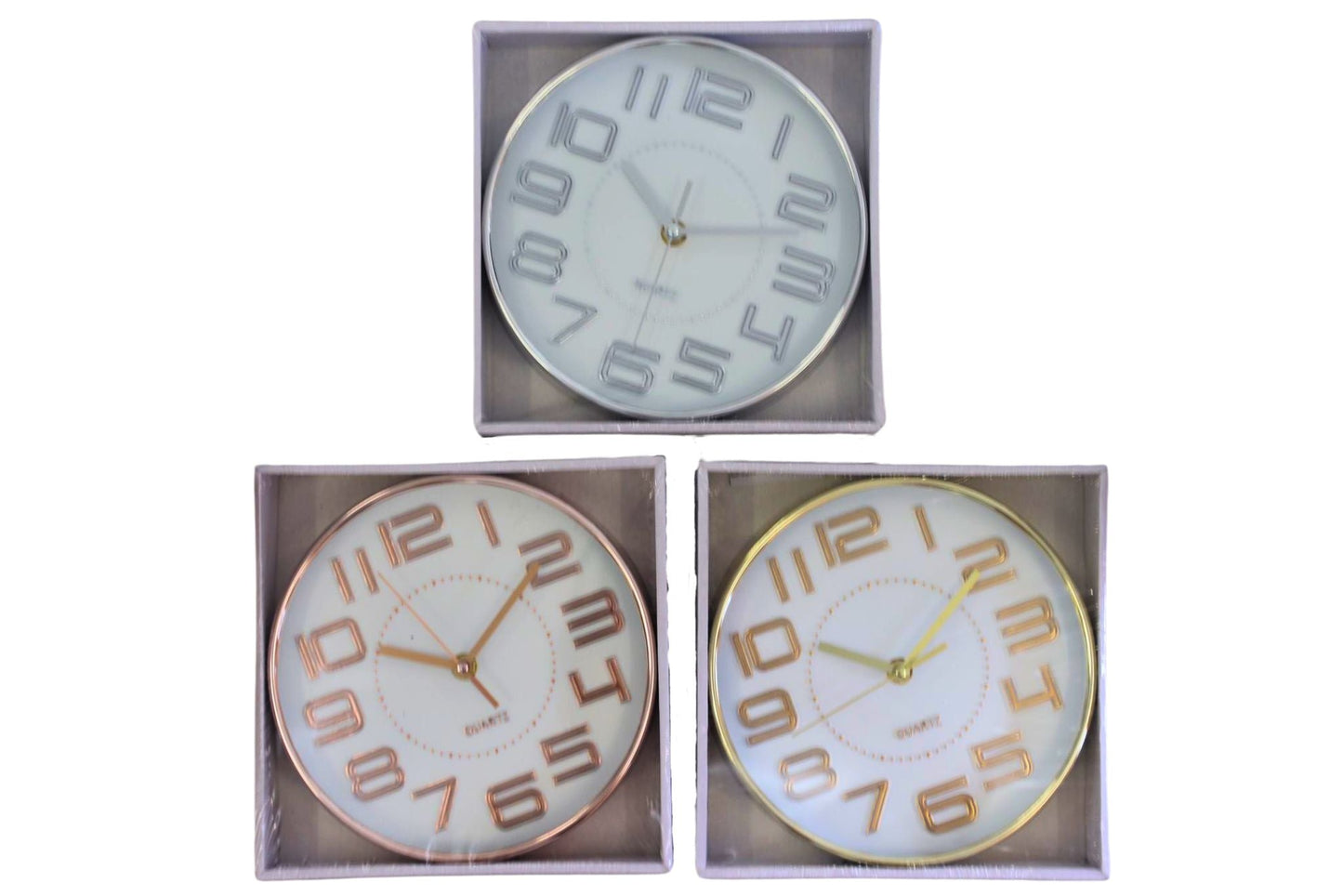 Clock Wall 20cm 3 Asstd