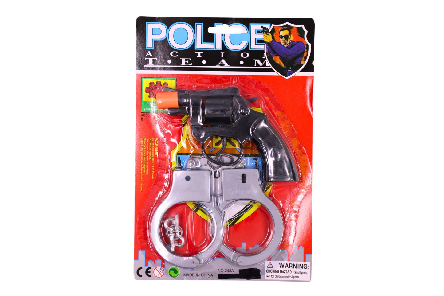 Cap Gun Pistol 8 Shot 2pc Set
