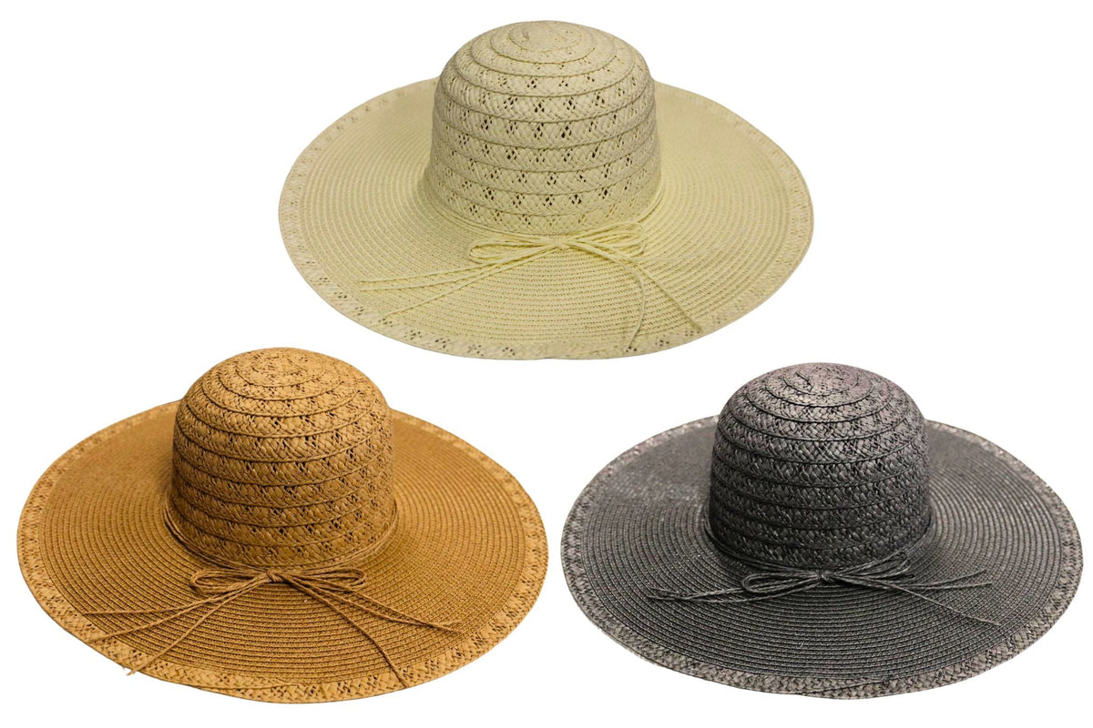 Straw Hat 41cm 3 Asstd