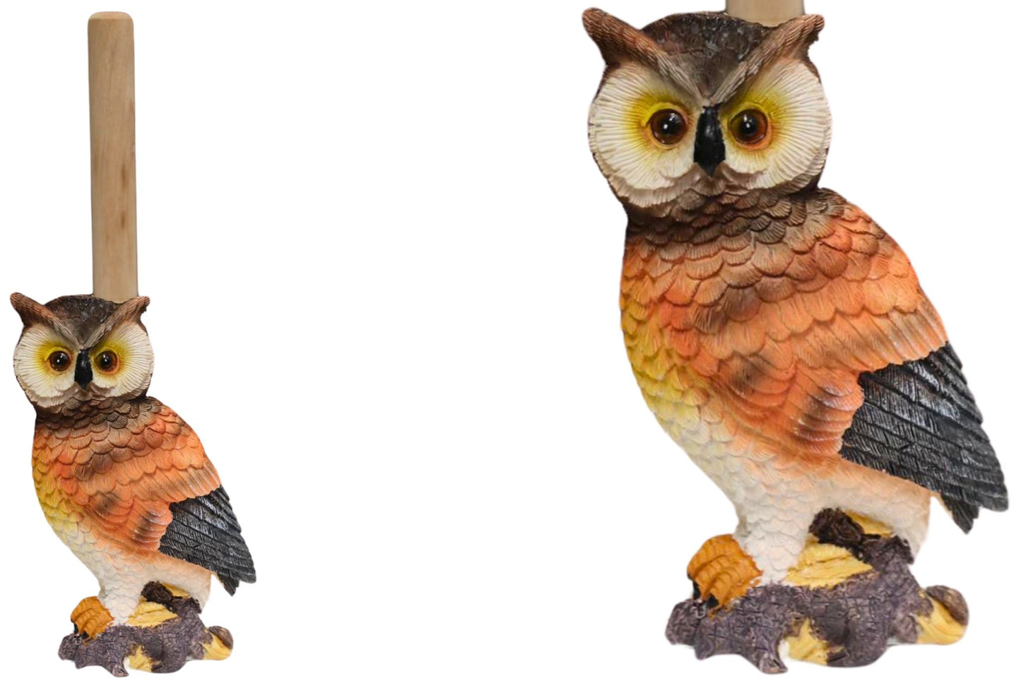 Resin Paper Towel Holder Owl 14x11x26cm