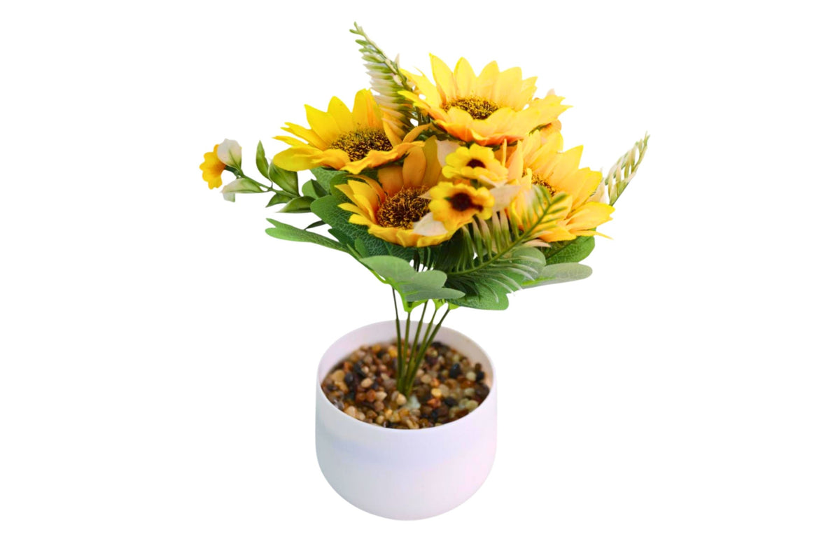 5 Head Sunflower w/Pot 23cm