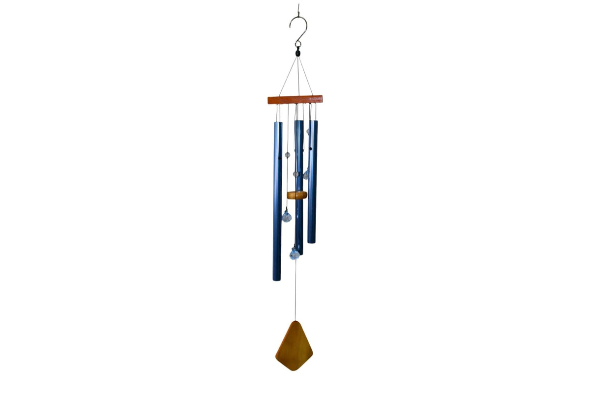 Wind Chime Jewel Wood Blue 77cm