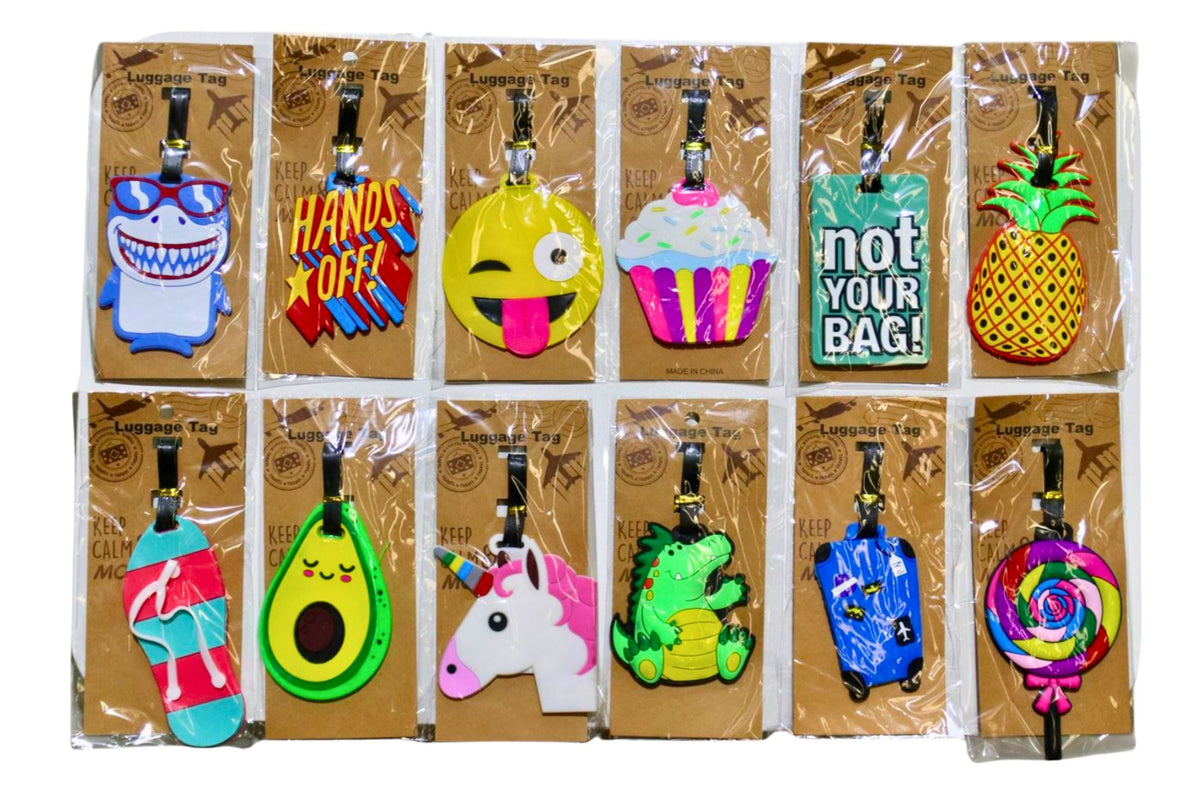 Silicone Luggage Tag 12 Asstd