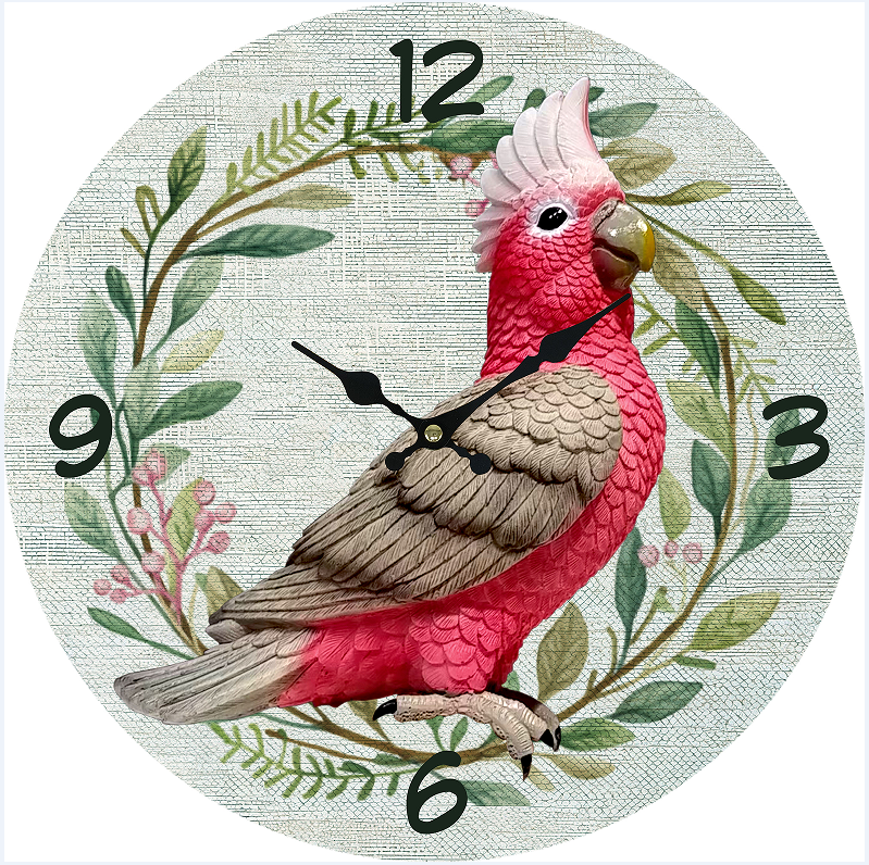 Clock Wall MDF Galah 34cm