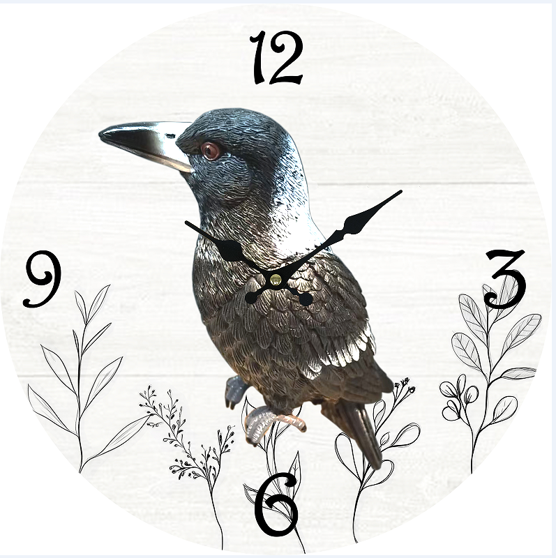 Clock Wall MDF Magpie 34cm