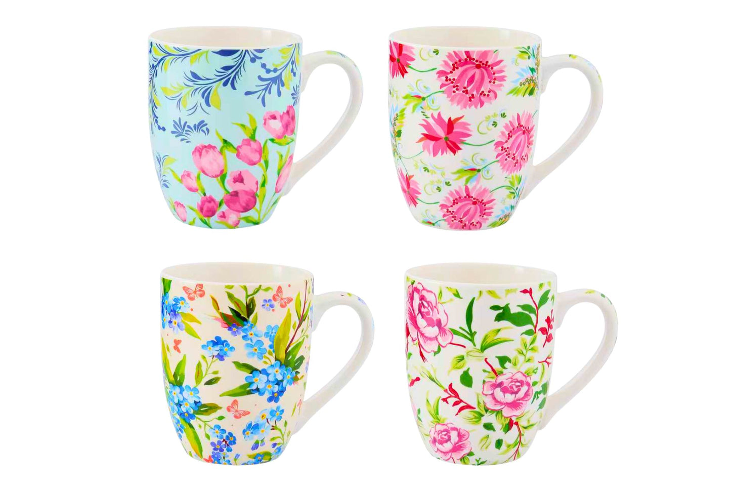 Ceramic Mug Floral 8.3x10.3cm 4 Asstd