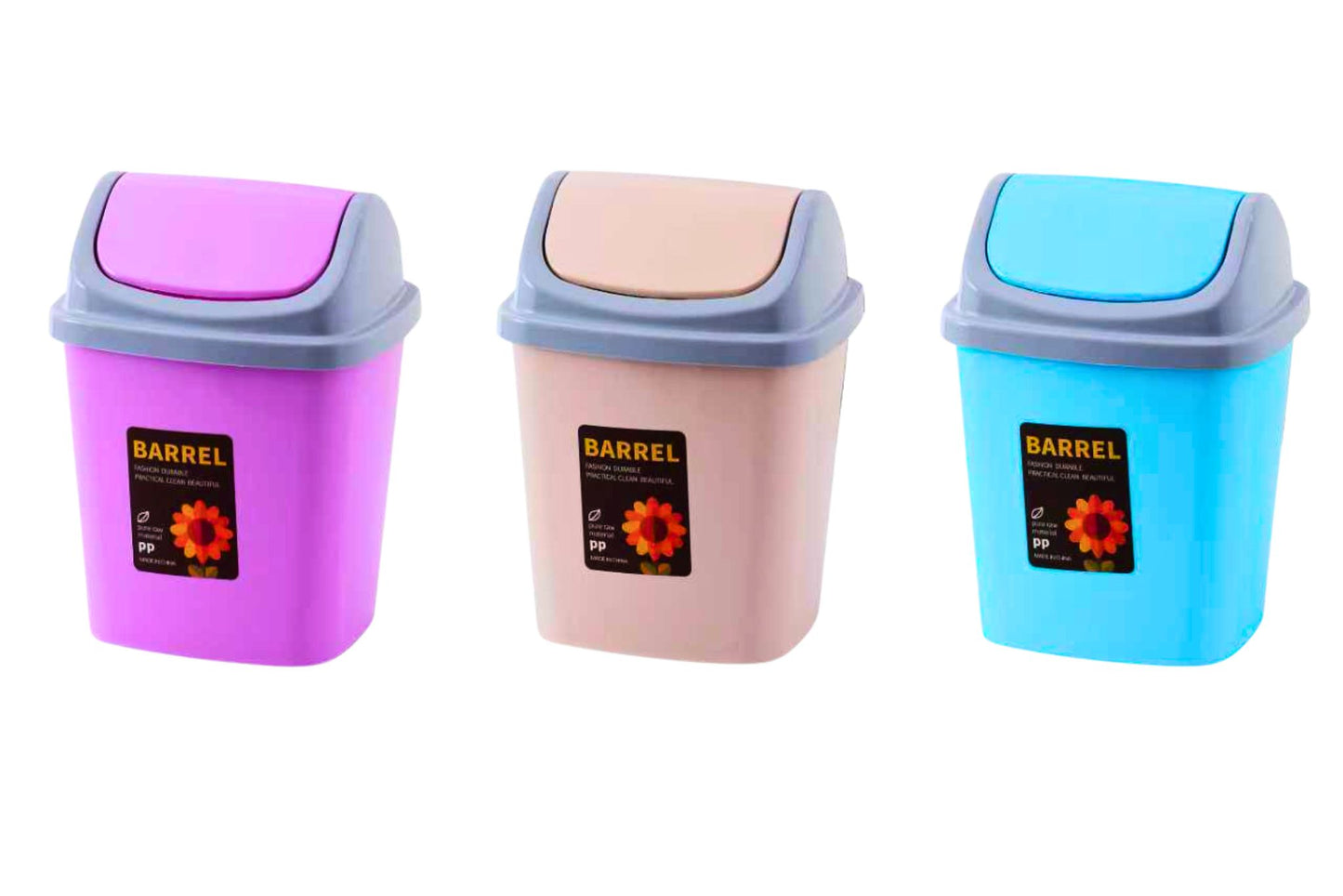 Swing Top Bin 24x20.5x35cm 3 Assd