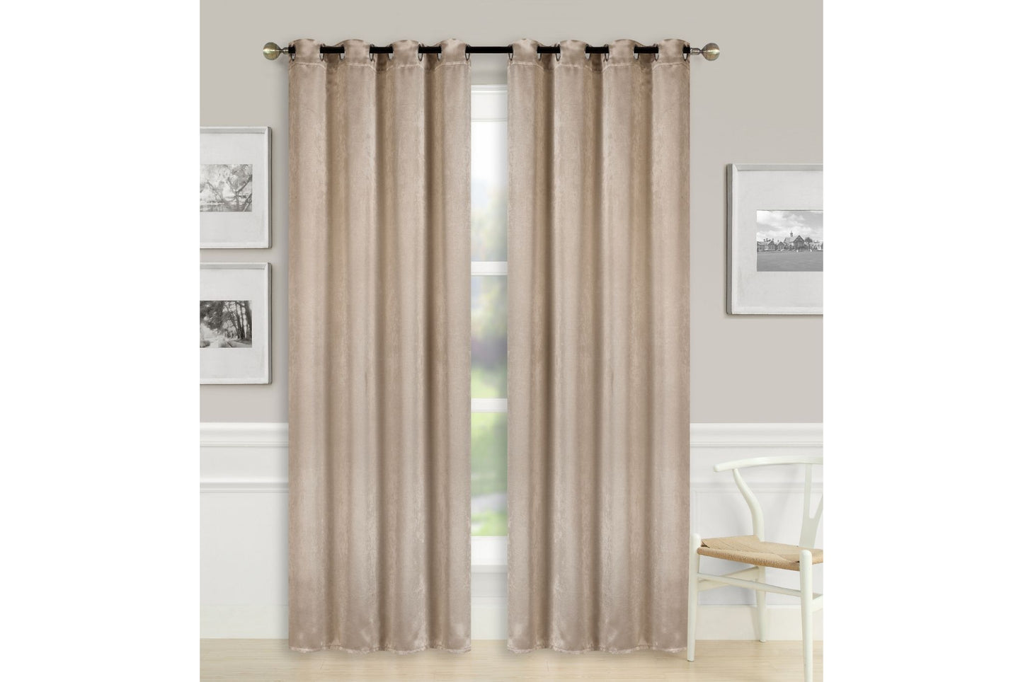 Solid Blackout Curtain 8 Grommets 137x213cm 200gsm Candy Taupe