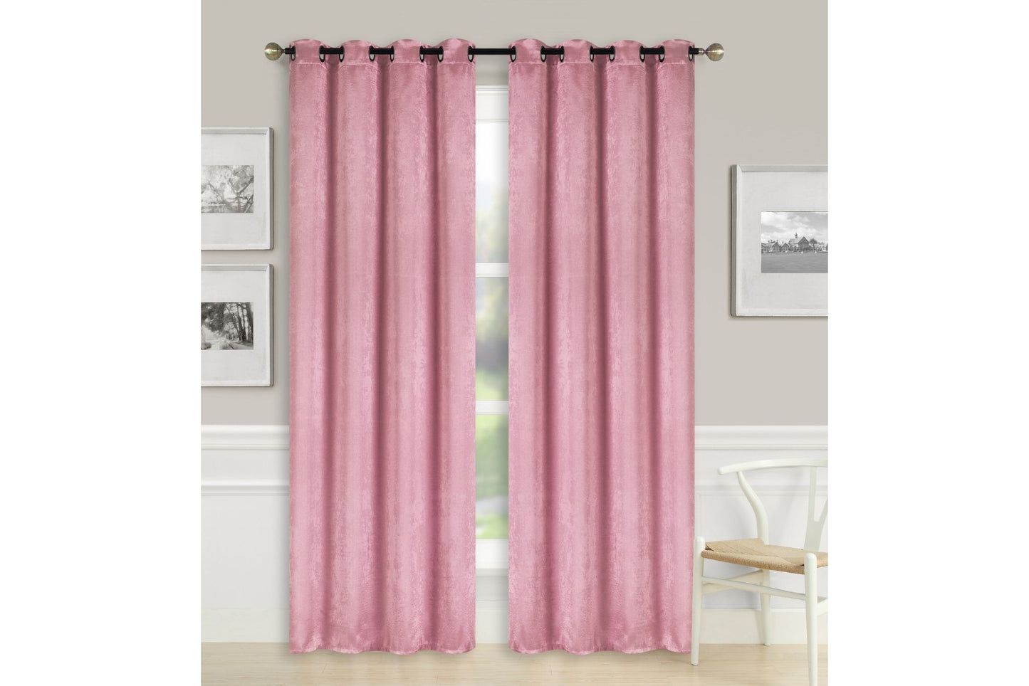 Solid Blackout Curtain 8 Grommets 137x213cm 200gsm Candy Rose