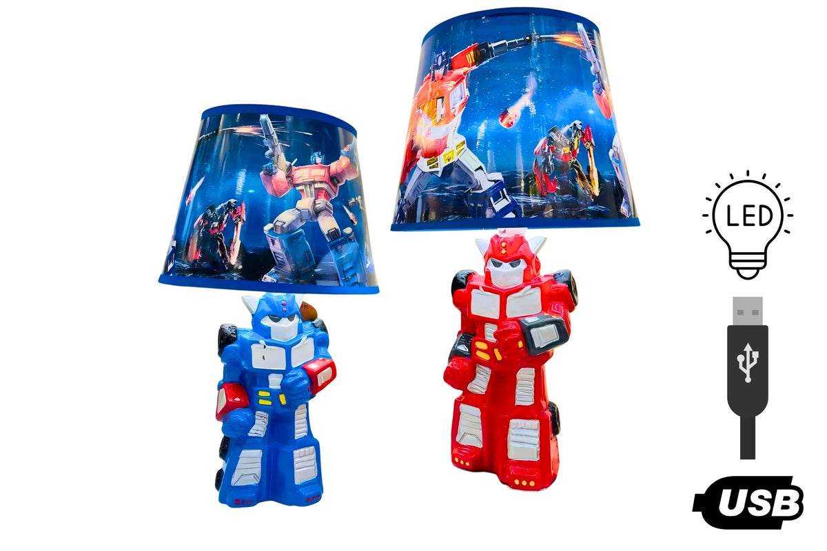 Ceramic LED Table Lamp USB - Robot 20x35cm 2 Asstd