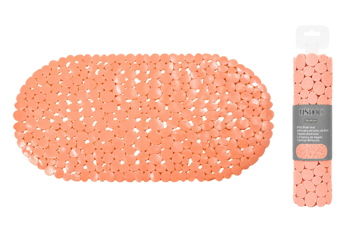 PVC Non-Slip Suction Mat Pebble Pink 69x35cm