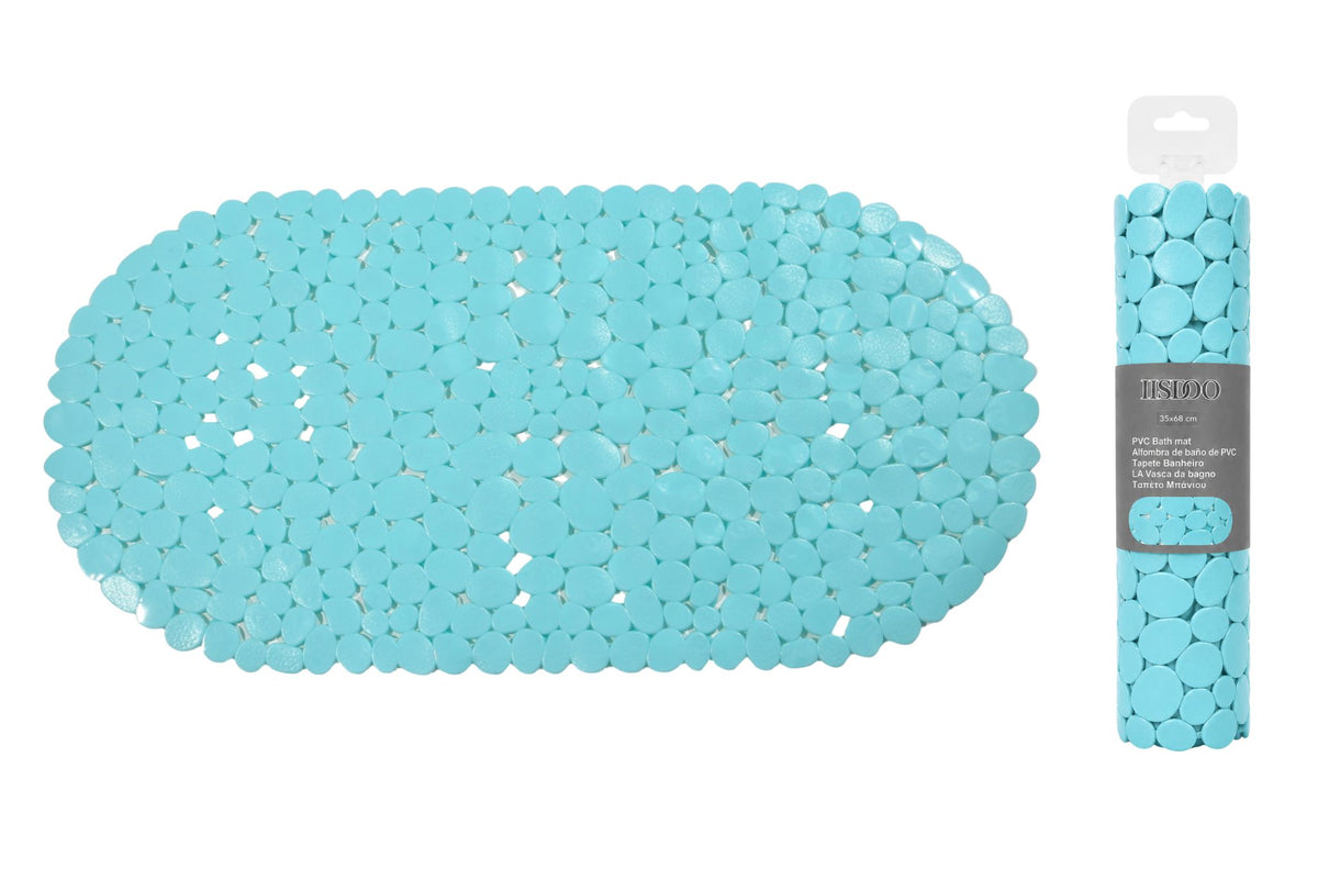 PVC Non-Slip Suction Mat Pebble Sky Blue 69x35cm